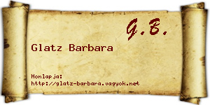Glatz Barbara névjegykártya